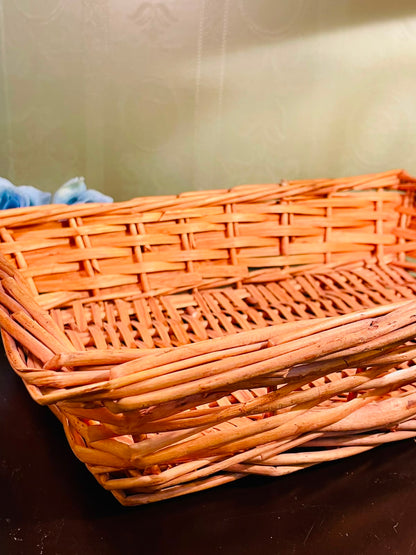Large Rectangular Wicker Storage Basket – Natural Woven Basket