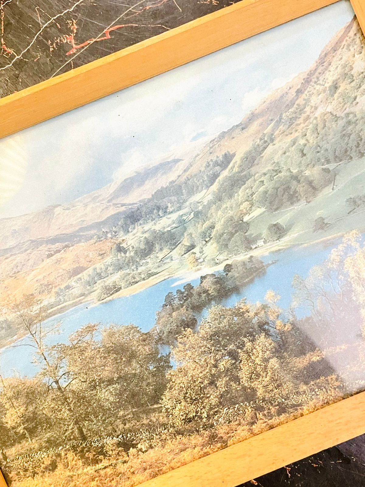 Vintage Framed Rydal Lake District Landscape Wall Art 8.5 inch