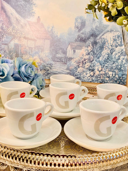 Gaggia Espresso 6 Cup Set – Vintage Café Style Porcelain