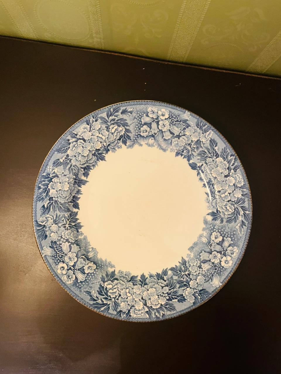 Blue and White Floral Decorative Plate 10 Inch