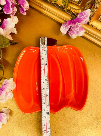 Crate & Barrel Pumpkin Ceramic Serving Dish