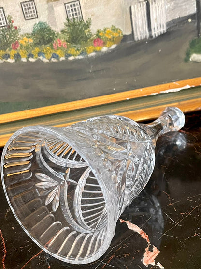 Vintage Crystal Cut Glass Bell – Star of David Pattern (Heavy Glass)