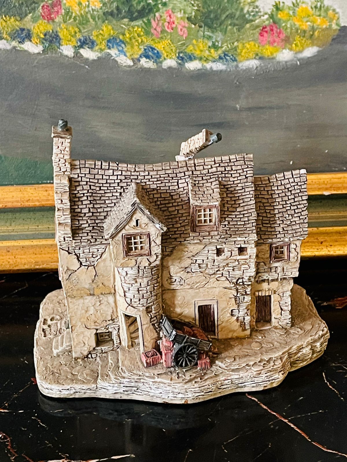 Miniature Stoneware ruin house– Garden & Home Decor Accent