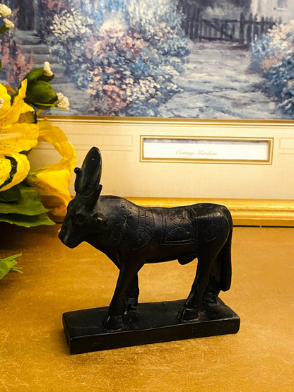 Hand Carved Black Wooden Donkey Figurine – Rustic Folk Art Décor