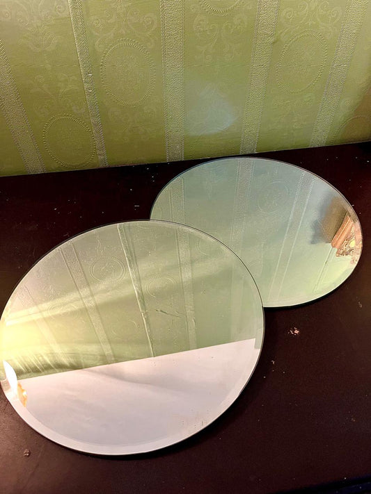 Set of 2 Round Wall Mirrors – Minimalist Frameless Mirror Pair
