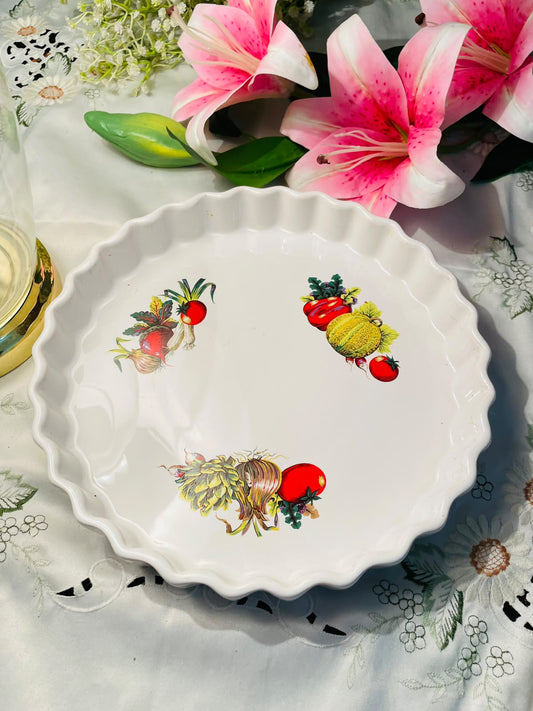 Ulster Ceramics Vegetable Quiche Pie Dish – 10.5 Inch
