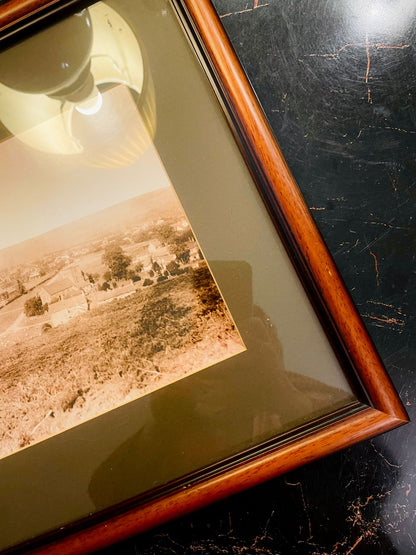 Vintage Sepia Landscape Framed Art Frame Water color Painting