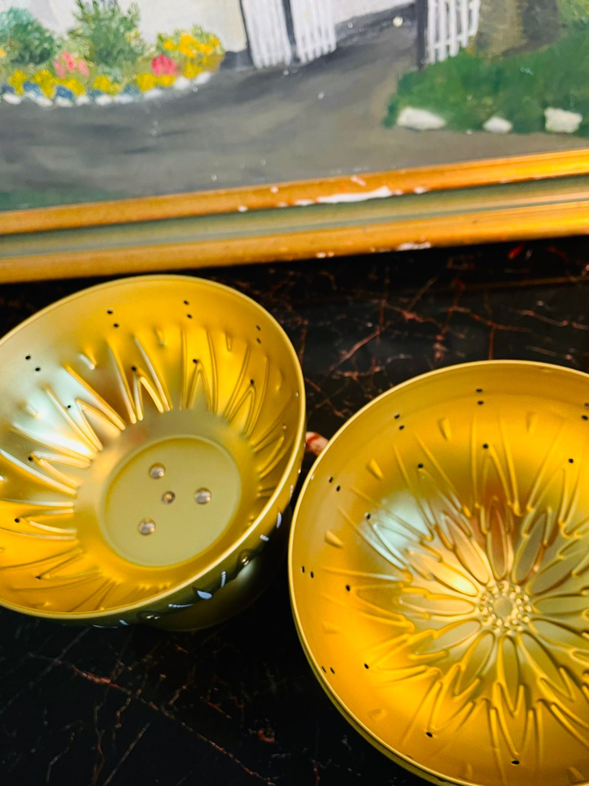 Golden Metal Light-Up Tin Lantern Jar – Starburst Cut-Out Cookie Jar