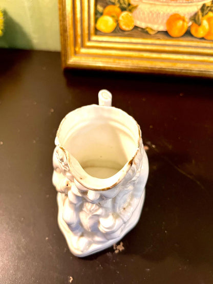 Vintage White Figural Porcelain Creamer Jug – 4 Inch