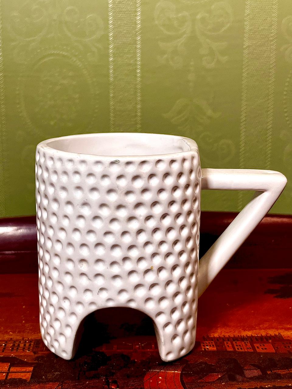 Gadgets & More White Textured Novelty Mug – 4.5"