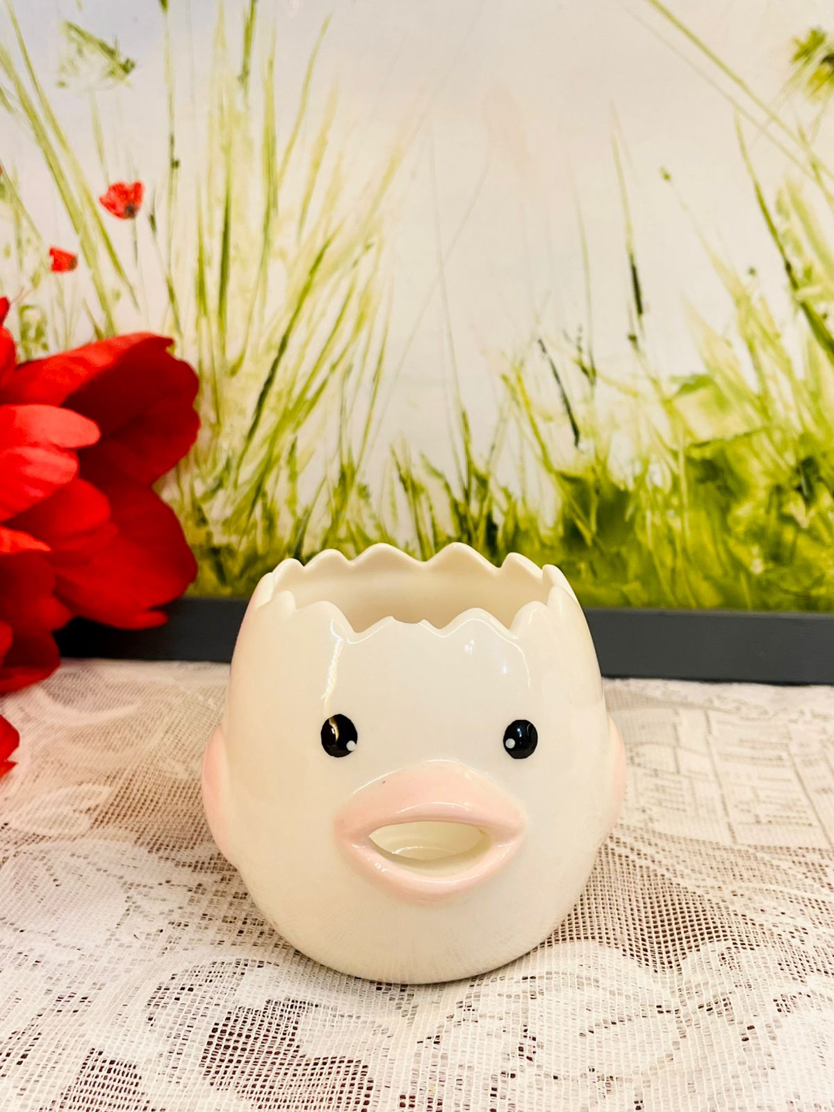 Chick Egg Cup Ceramic Planters 3 Inch