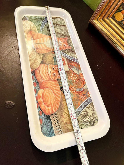 Vintage Cat Illustration Serving Tray – 14 Inch
