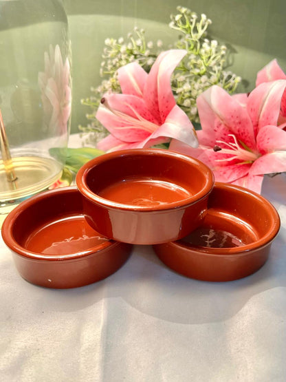 Terracotta Oven-Safe Ramekins – 3 Piece Set, 4 Inch