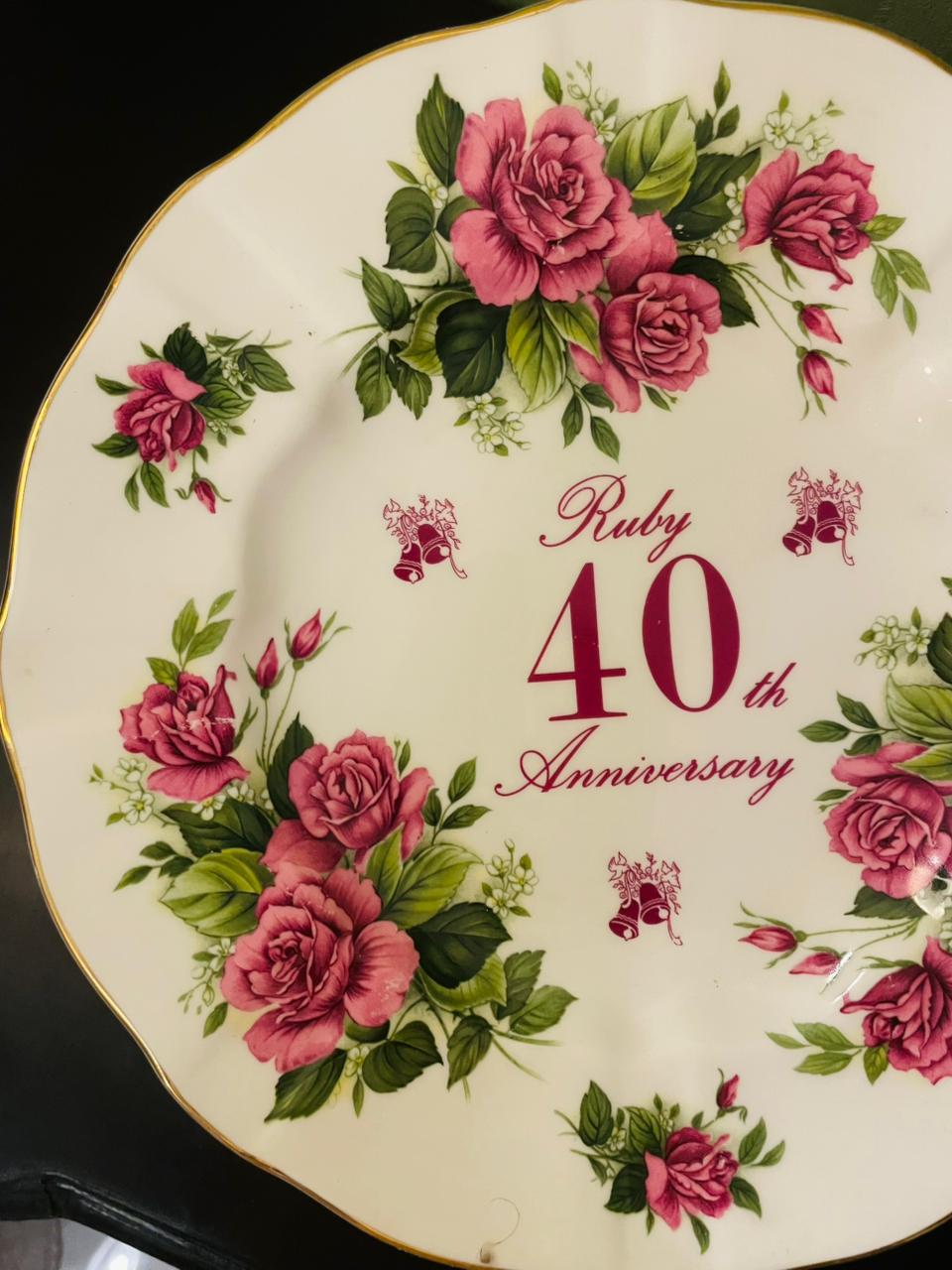 AUL Gifty Art Ruby 40th Anniversary Plate 11"