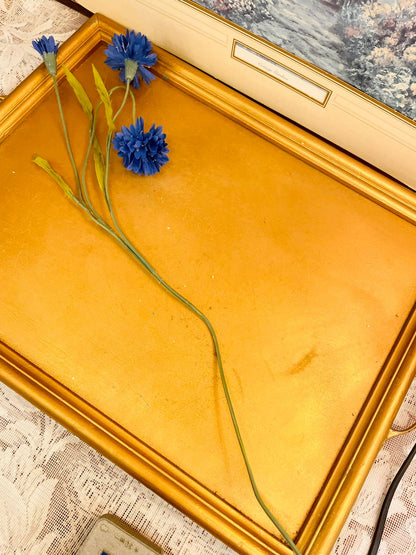Blue Artificial Cornflower Floral Spray 17"