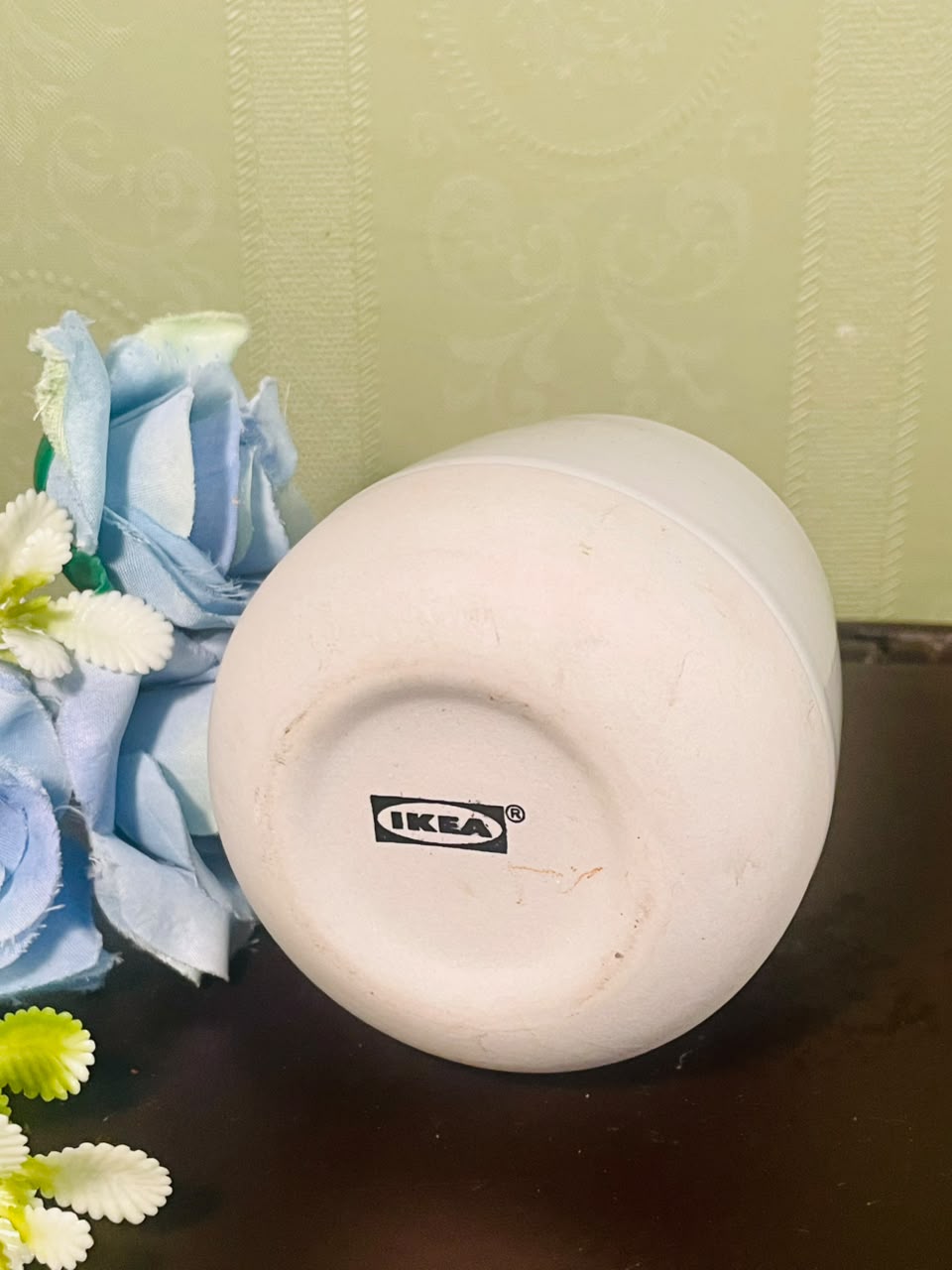 IKEA White Minimal Ceramic Planter – 3.5 Inch