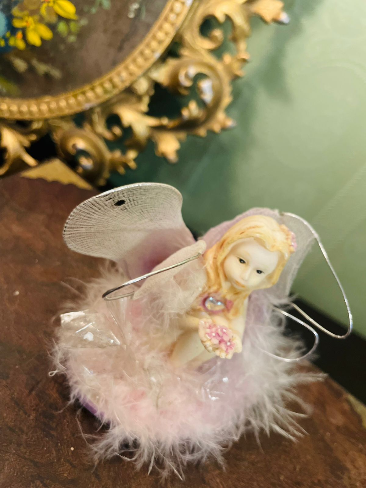 Vintage Fairy Figurine 3 Inch Pink Angel Collectible
