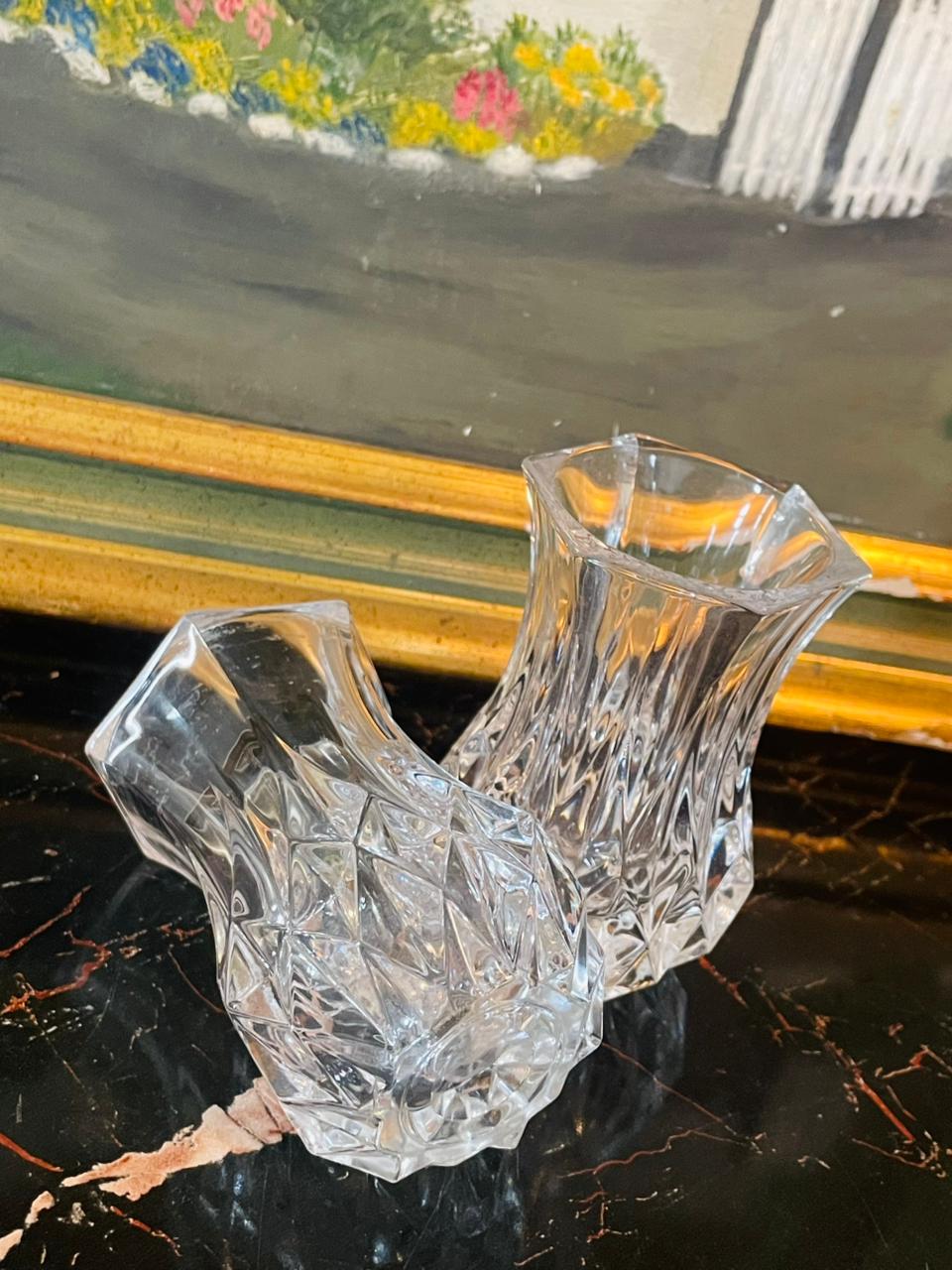 Set of 2 – Vintage Cristal D’Arques France Lead Crystal Mini Bud Vases