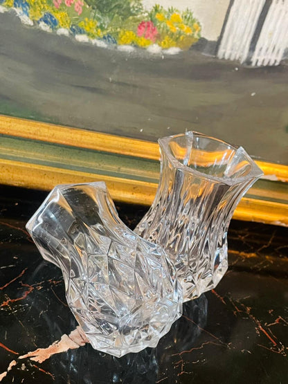 Set of 2 – Vintage Cristal D’Arques France Lead Crystal Mini Bud Vases