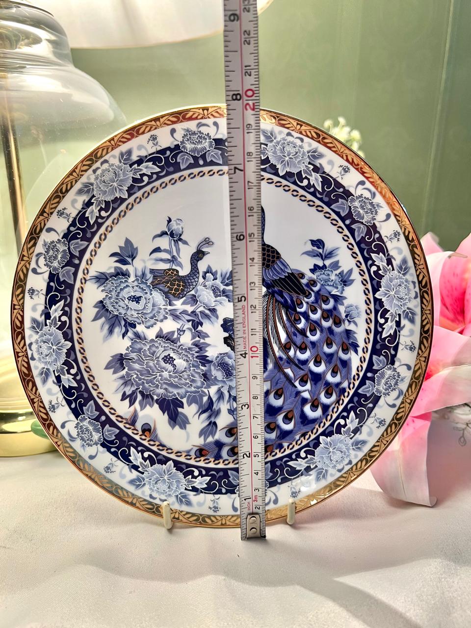 (RARE FIND) Blue & White Peacock Decorative Wall Plate 20cm