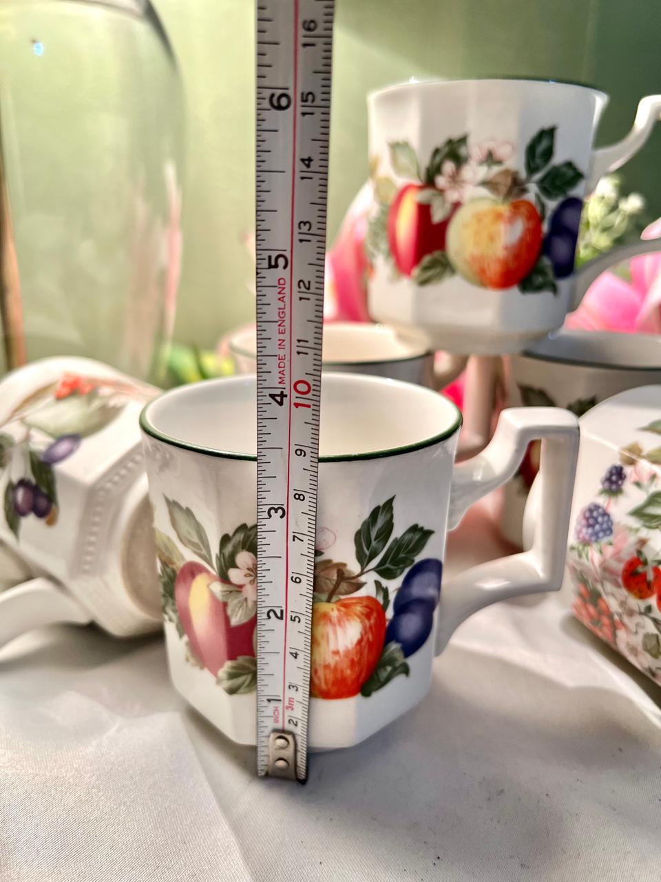 Set of 6 Johnson Brothers Octagonal Fresh Fruit Mugs England