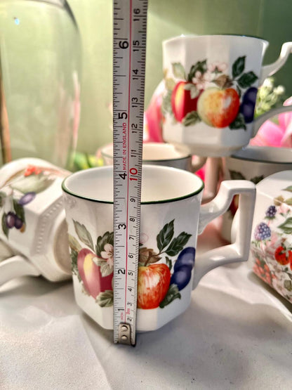 Set of 6 Johnson Brothers Octagonal Fresh Fruit Mugs England