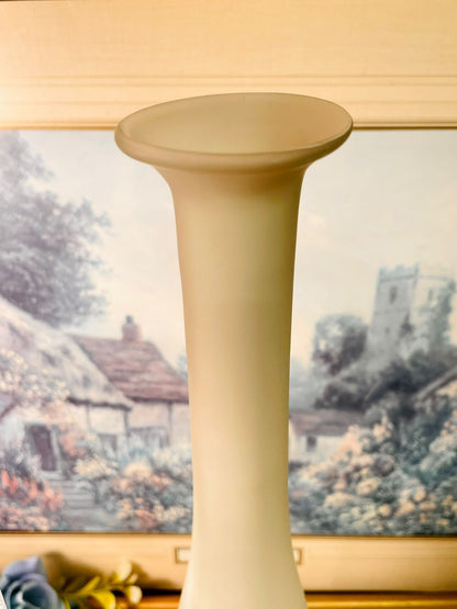 Tall Frosted Glass Vase Minimal Luxury Decor