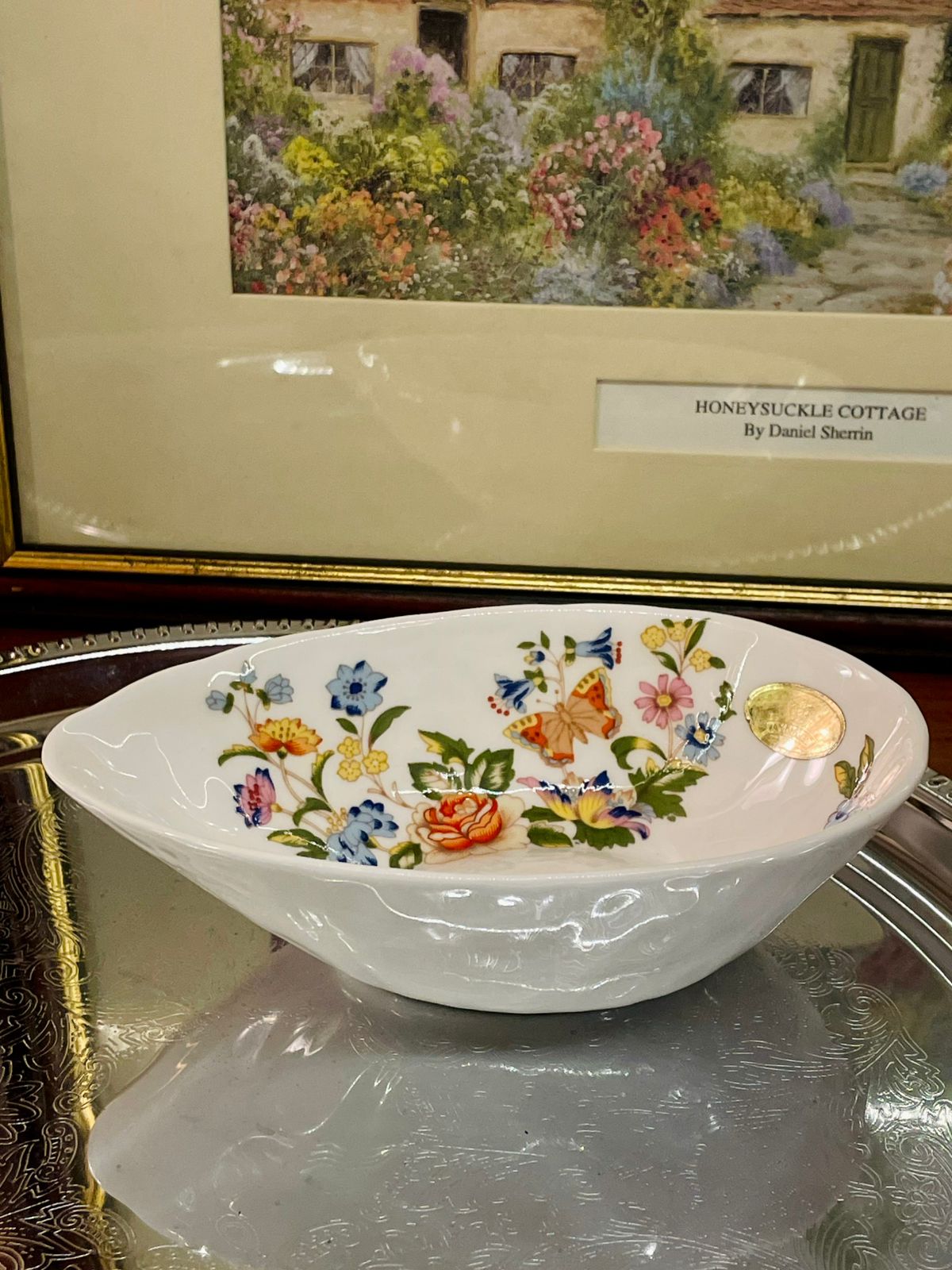 Aynsley Cottage Garden Egg-Shaped Trinket Dish, Set of 2 – Fine Bone China