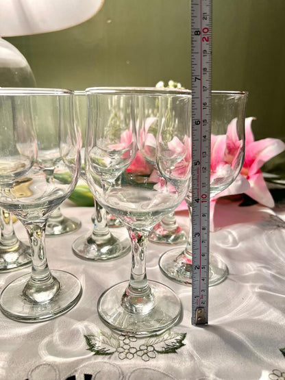 Clear Crystal Wine Goblets 6.5" – Set of 8