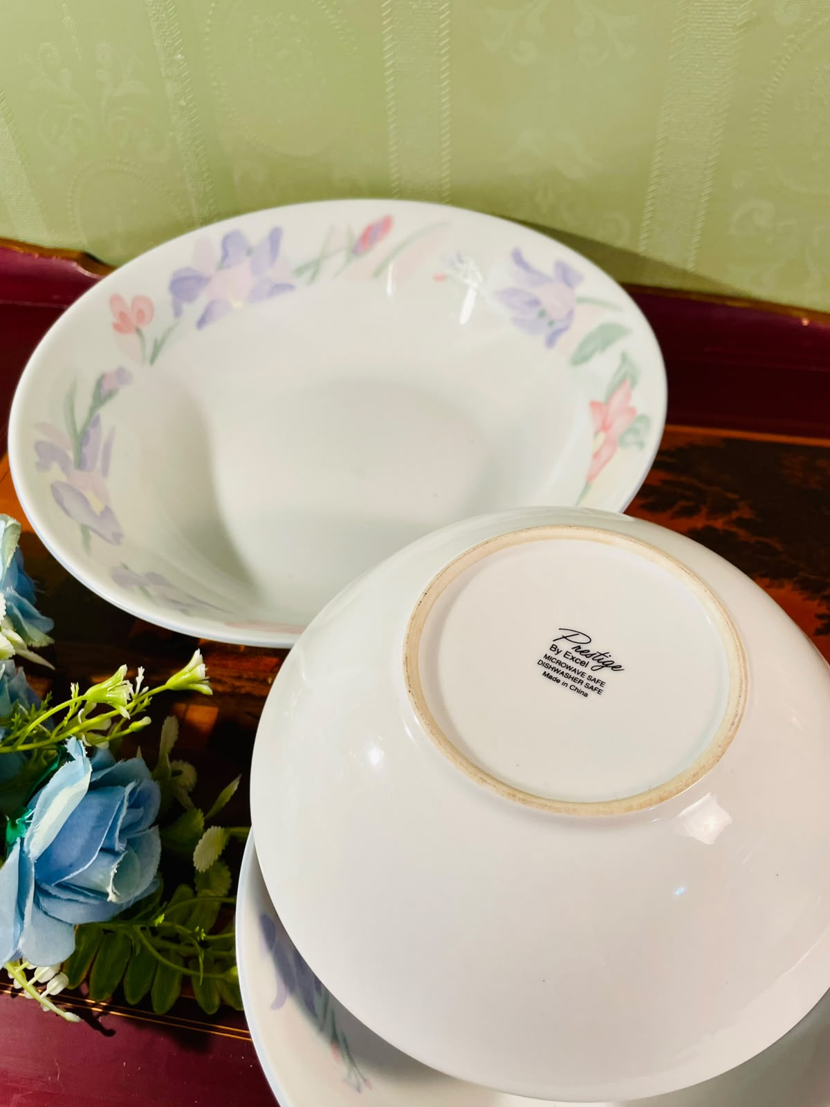 Pastel Floral Serving Bowl Set – 5 Pieces