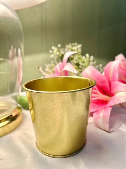 IKEA DAIDAI Gold-Tone Metal Plant Pot 9 cm
