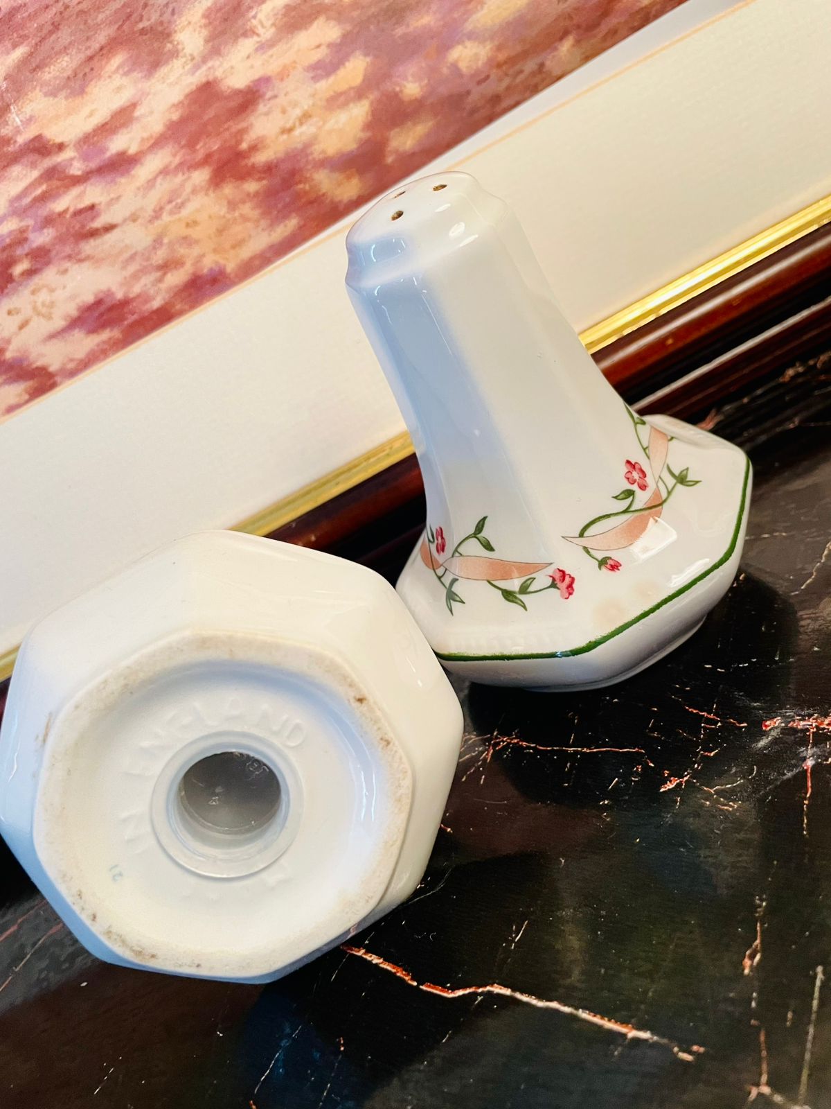 Johnson Bros Eternal Beau Salt & Pepper Shakers – England