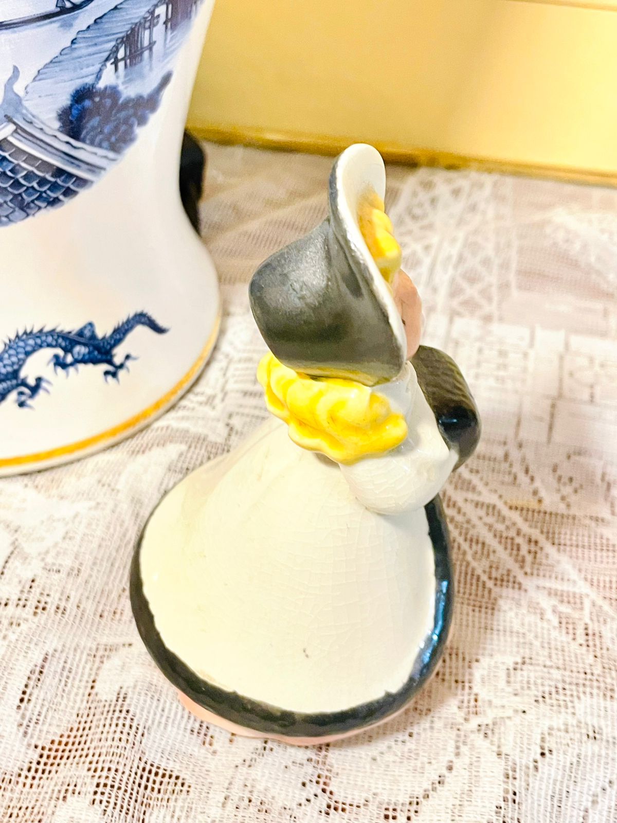 Vintage Girl Figurine — Pastel Ceramic Collectible Doll (5in)