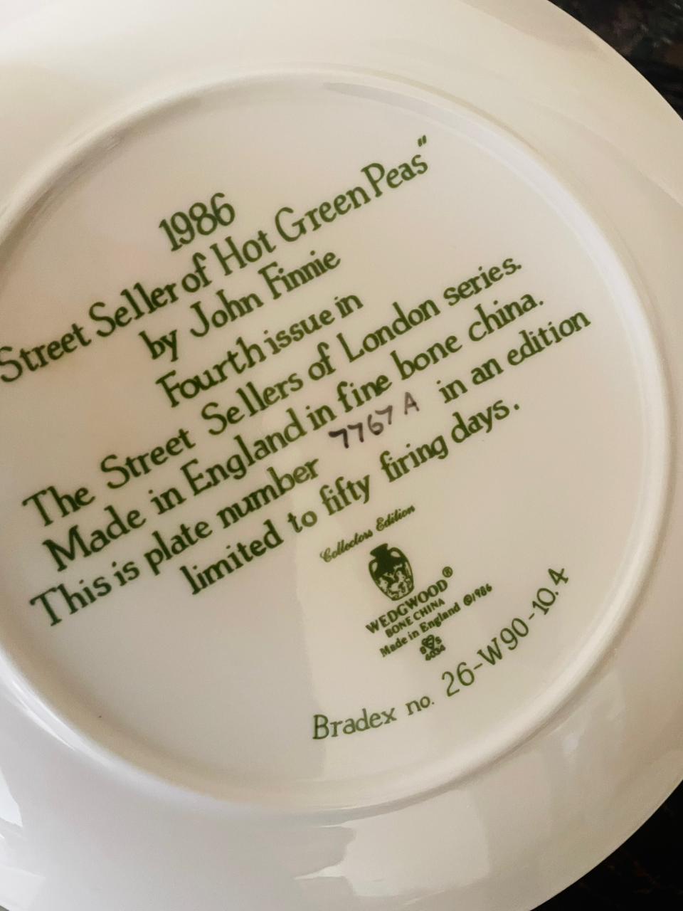 Wedgwood “Street Seller of Hot Green Peas” – The Street Sellers of London Series (1986, Made in England)