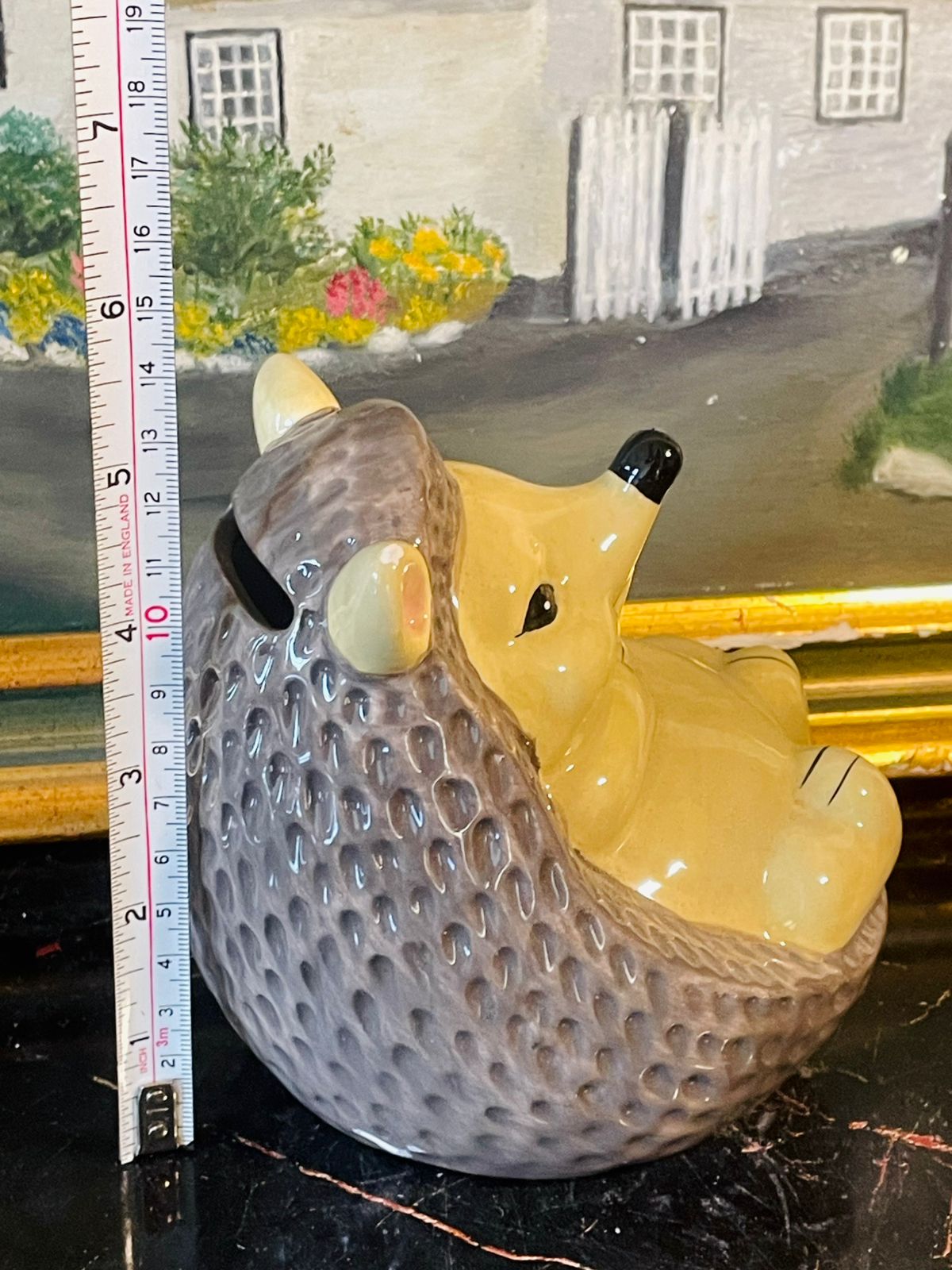 Adorable Ceramic Hedgehog Money Bank – Glazed Finish