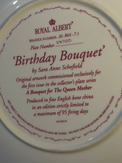 Royal Albert Collectors Wall Plate – Birthday Bouquet “ Display Plate 8.5" [Rare Find]