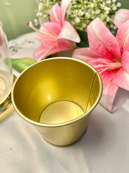 IKEA DAIDAI Gold-Tone Metal Plant Pot 9 cm