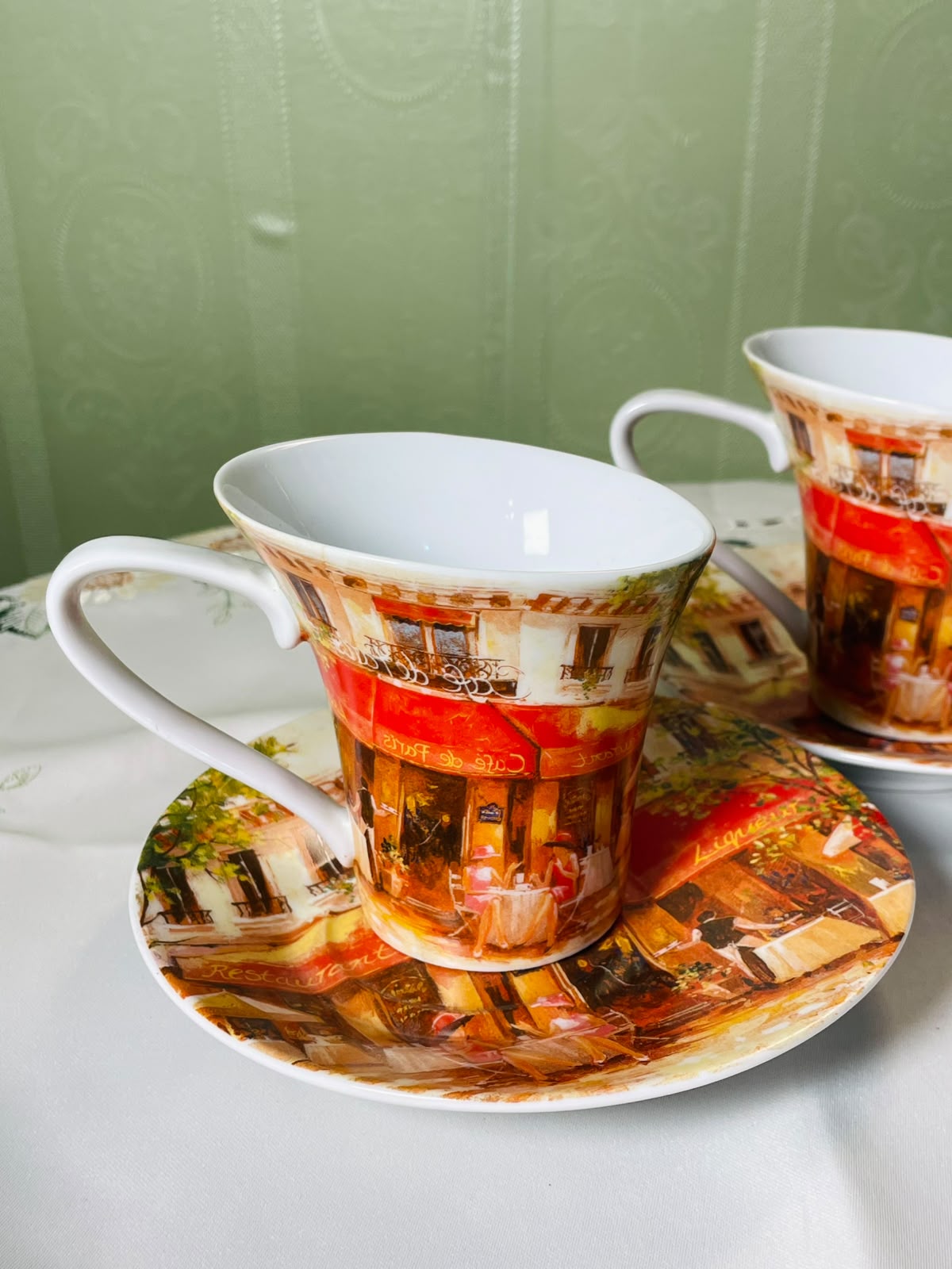 Oscar & Bromley Café Scene Cup & Saucer 4-Piece Set 10 cm