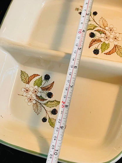 Vintage Blackberry Floral Divided Serving Dish – Portion Dish - Oven Safe , Made in England