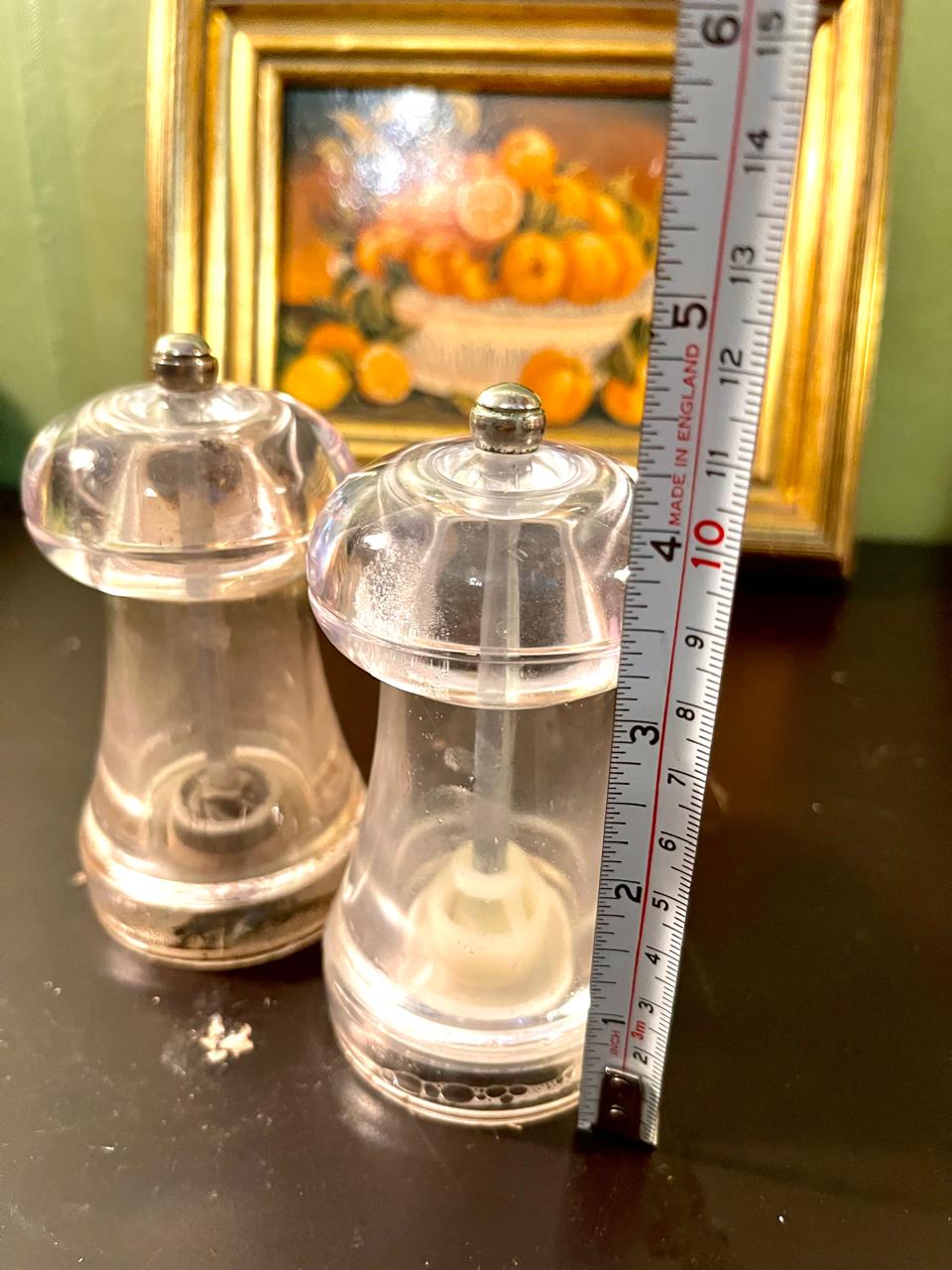 Vintage Acrylic Salt & Pepper Grinder Set 5 Inch – Set of 2