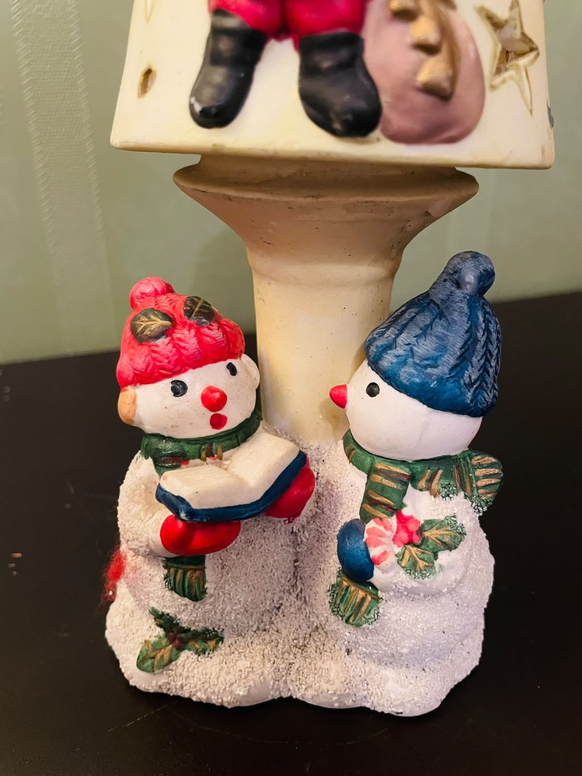 Santa Snowman Ceramic Tealight Candle Holder