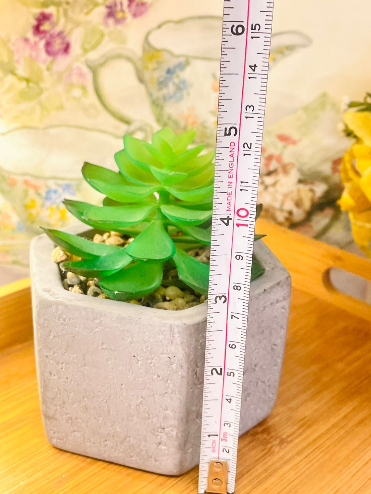 Artificial Succulent in Concrete Pot – Faux Plant for Home Decor