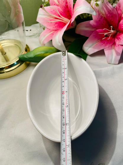 White Oval Ceramic Serving Dish – 6.5 Inch