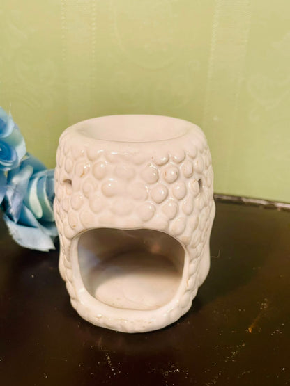 White Ceramic Buddha Head Wax Melt Burner – 5 Inch