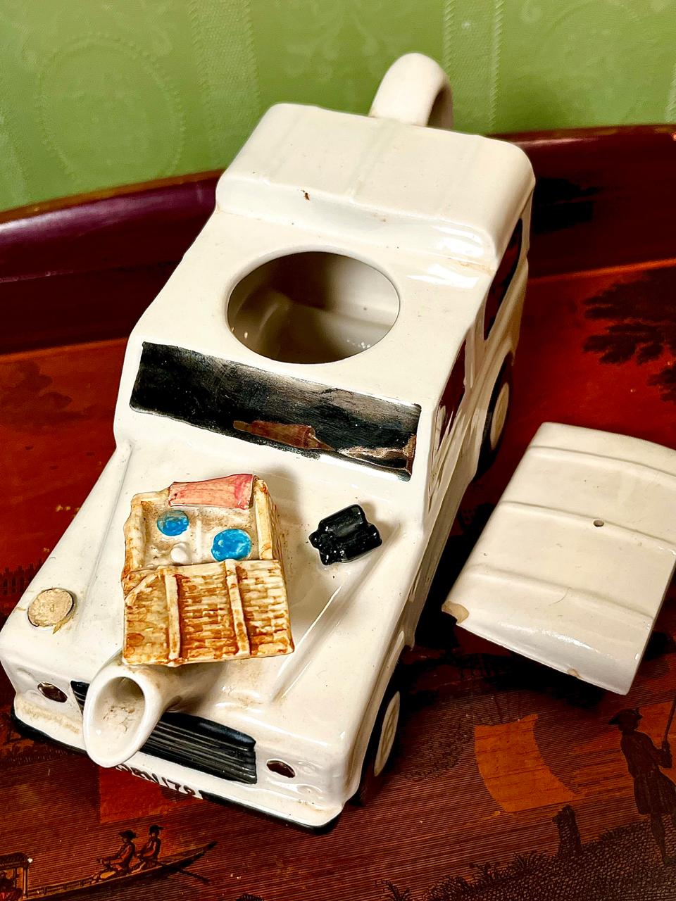 Vintage Camper Van Ceramic Teapot | 5 Inch Collectible Novelty Teapot