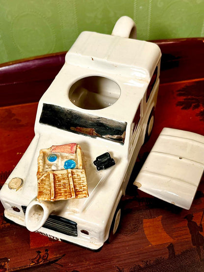 Vintage Camper Van Ceramic Teapot | 5 Inch Collectible Novelty Teapot