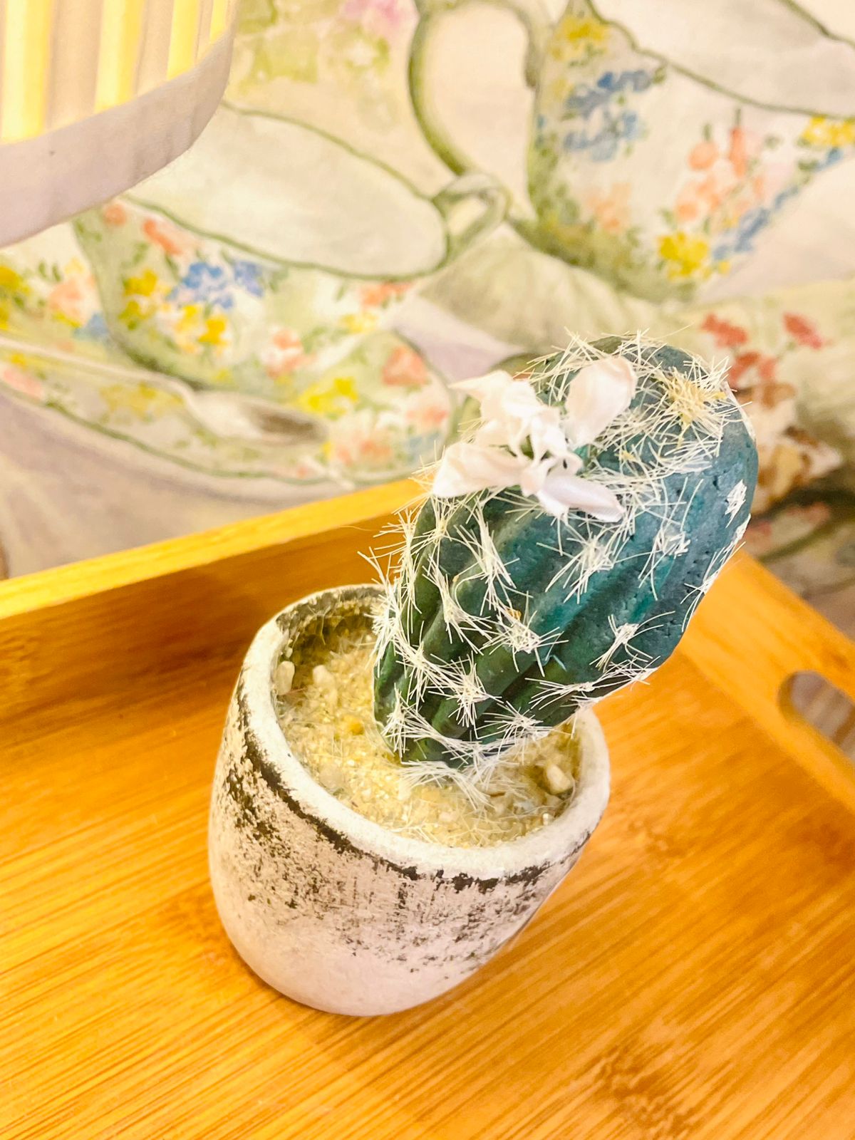 Artificial Cactus in Concrete Pot – Realistic Faux Cactus Plant