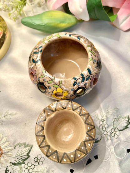 Hand Painted Anciuli Ceramica Floral Ceramic Potpourri Holder – 3 Inch