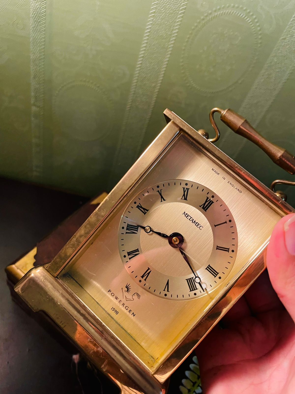 Vintage Brass Carriage Mantel Clock