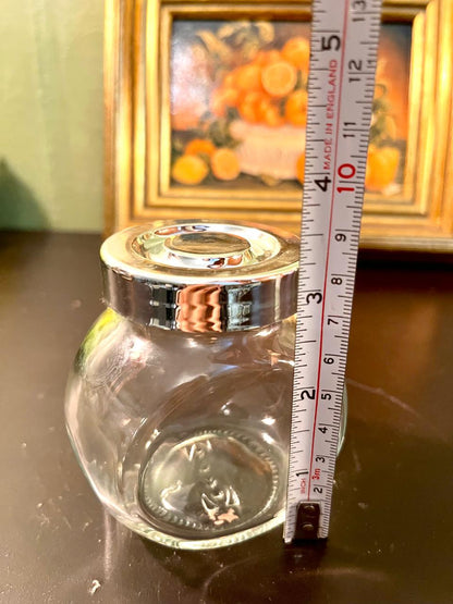 IKEA Glass Storage Jar with Silver Lid – 4 Inch